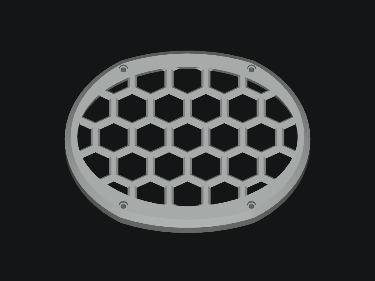 5×7 Honeycomb Speaker Grill — blank model rendering
