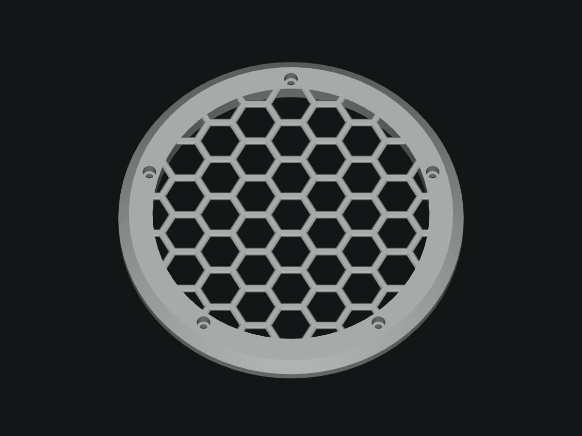 Honeycomb Grill for Memphis 8-inch Marine Speakers — blank model rendering