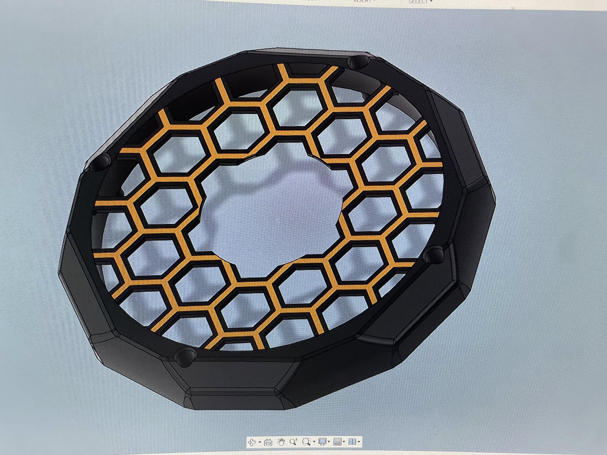 Orange honeycomb CAD design reference
