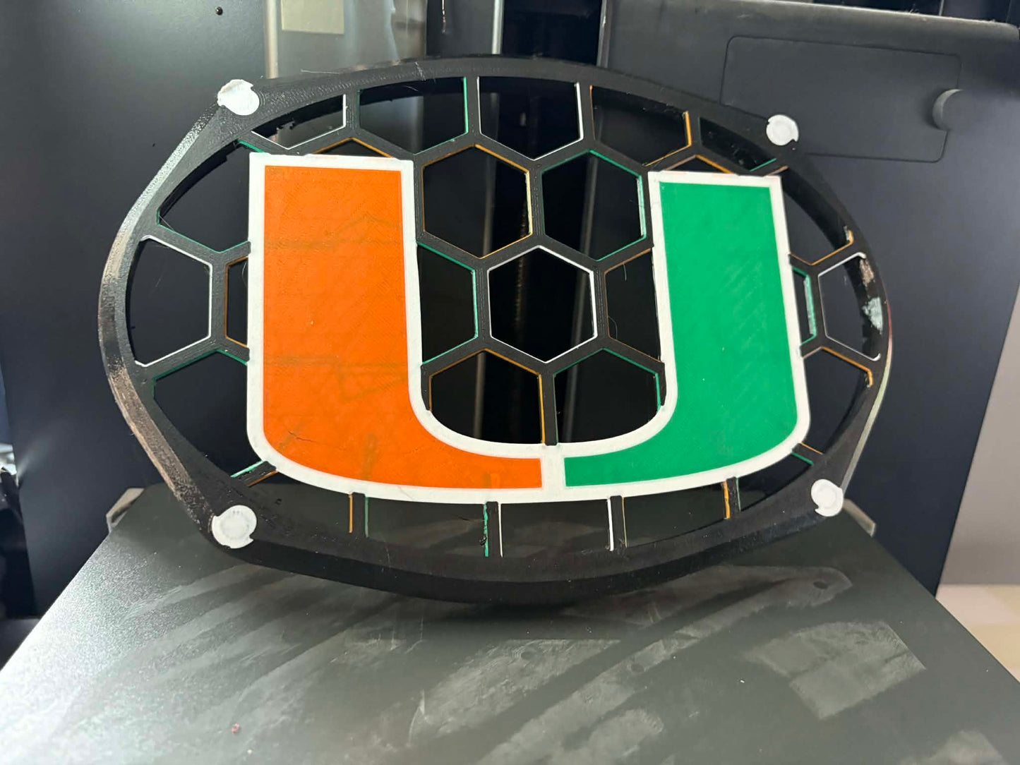 Polk 6x9 - University of Miami - Black Bleed through In Orange