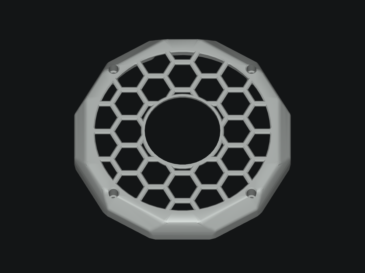 Honeycomb Grill for GaleForce 6.5-inch Speakers — blank model rendering