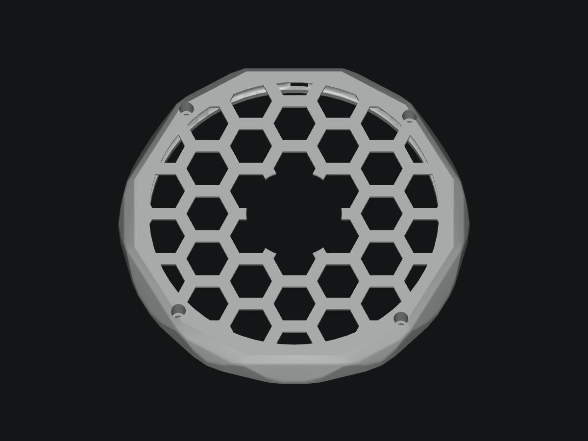 Honeycomb Grill for GaleForce F1 8-inch Speakers — blank model rendering