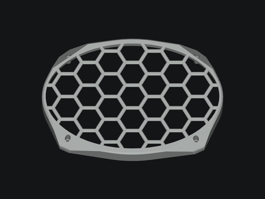 6×9 Honeycomb Grill for PowerBass & GaleForce - blank model rendering