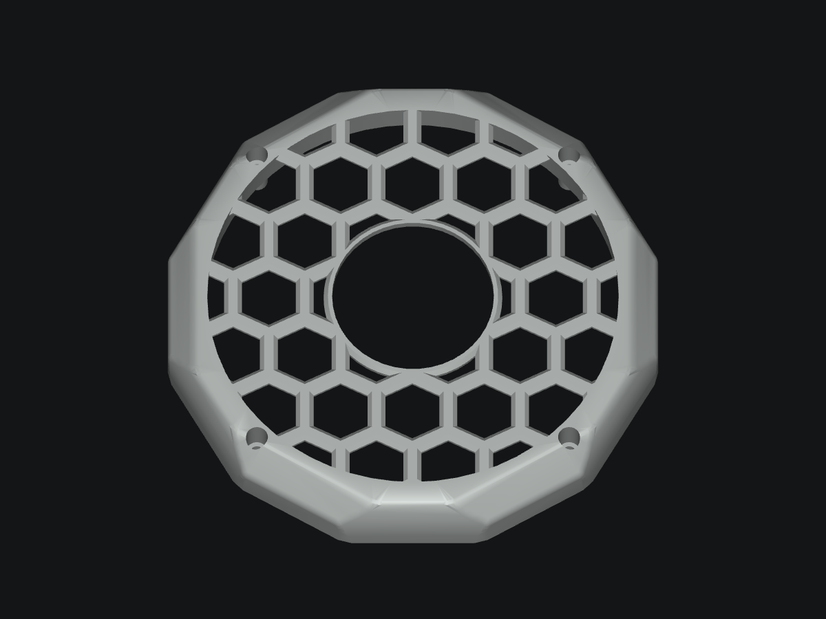 Honeycomb Grill for Recoil MX65 Speakers — blank model rendering